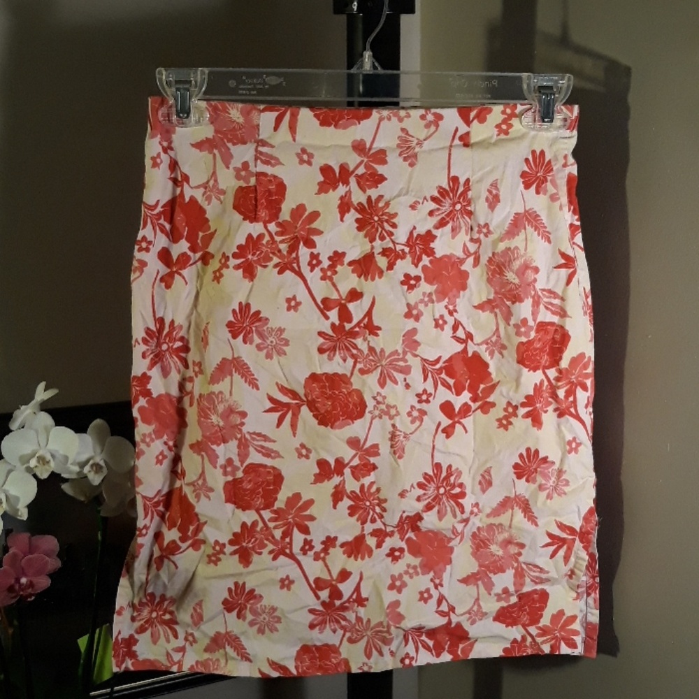 Red Floral Skirt